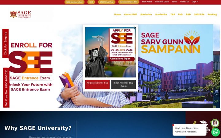 Screenshot of sageuniversity.in