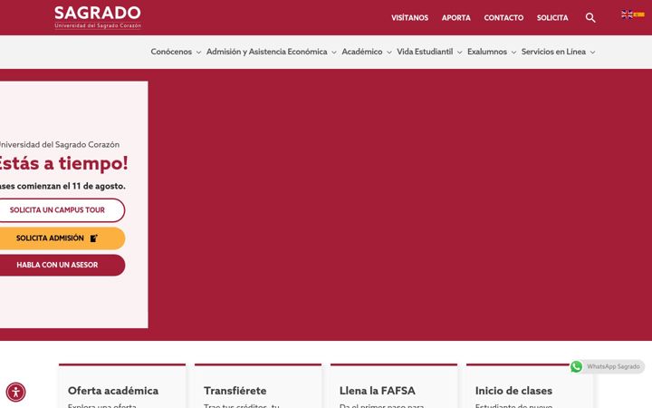 Screenshot of sagrado.edu