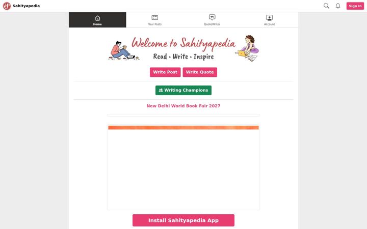 Screenshot of sahityapedia.com
