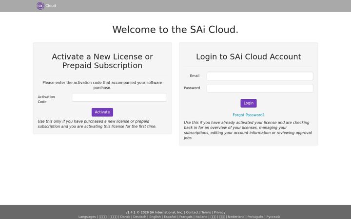 Screenshot von saicloud.com