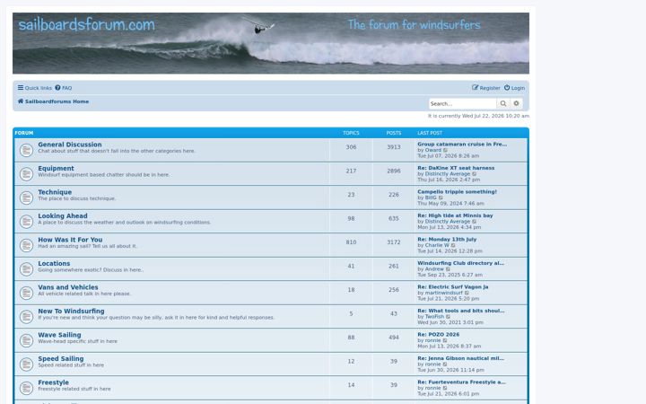 Screenshot of sailboardsforum.com
