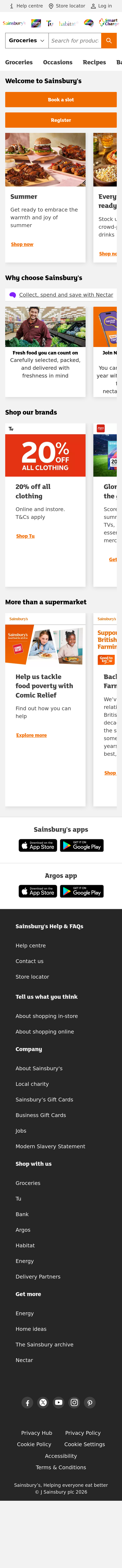 Mobile screenshot of sainsburys.co.uk