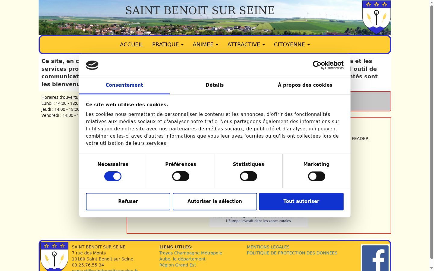Screenshot of the consent banner shown before any interaction