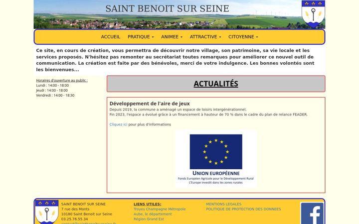 Screenshot of saintbenoitsurseine.fr