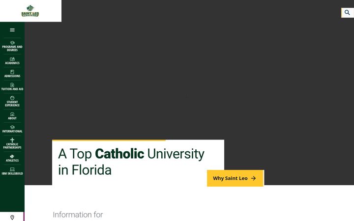 Screenshot of saintleo.edu
