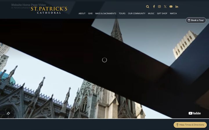 Screenshot of saintpatrickscathedral.org