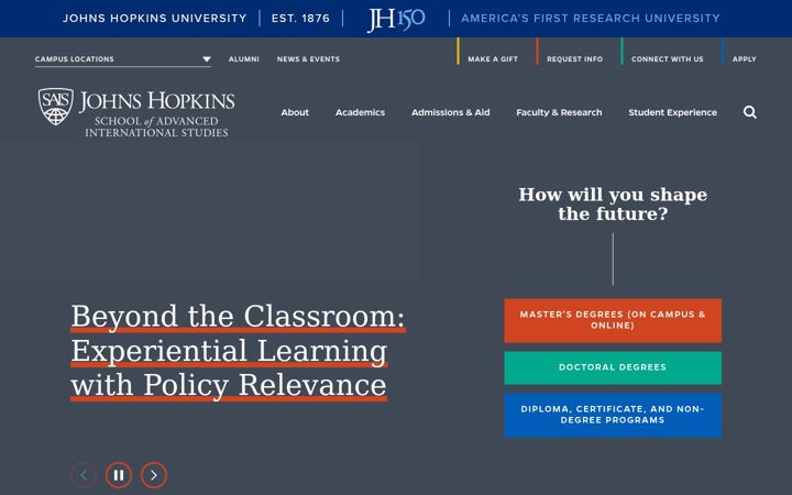 Screenshot of sais-jhu.edu