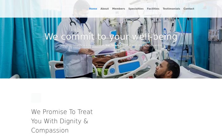 Screenshot of saisnehhospital.com