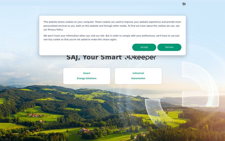 Screenshot of saj-electric.com