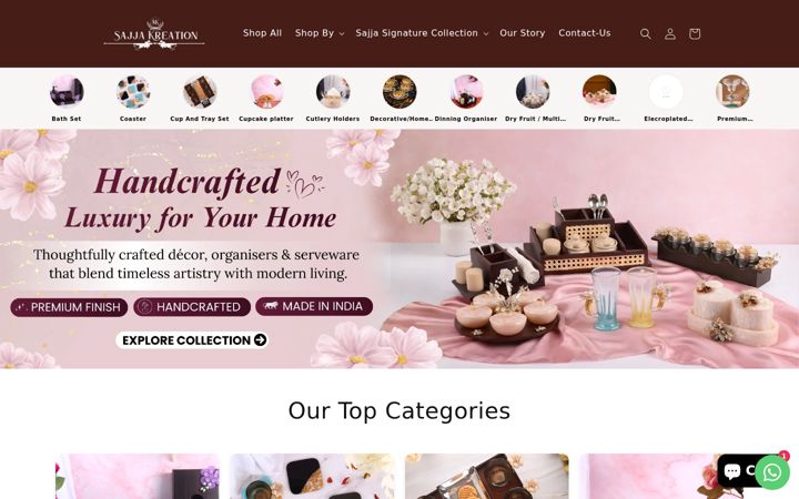 Screenshot of sajjakreation.com