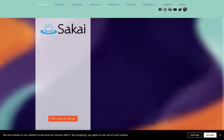 Screenshot of sakaiproject.org