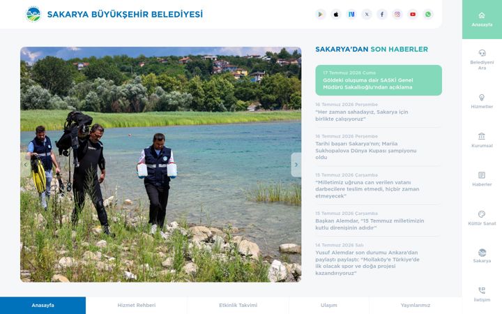 Screenshot of sakarya.bel.tr