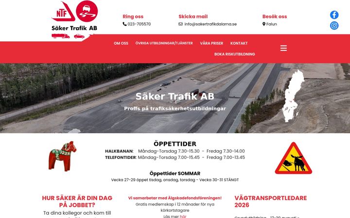 Screenshot of sakertrafikdalarna.se