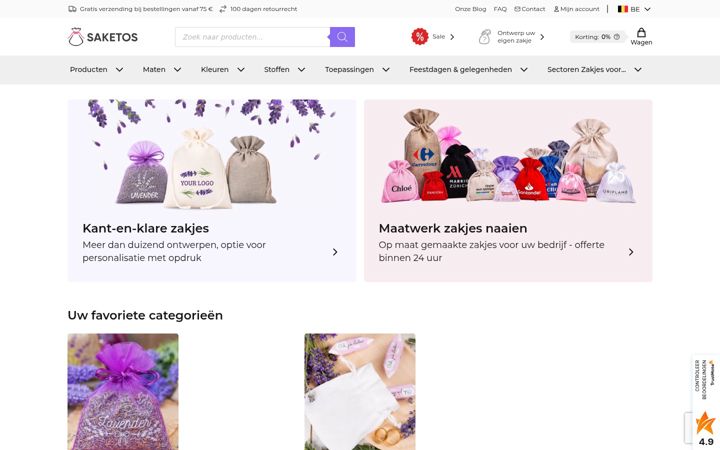Screenshot ta' saketos.be