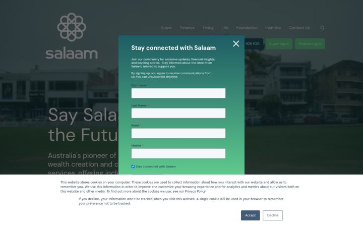 Screenshot di salaam.com.au