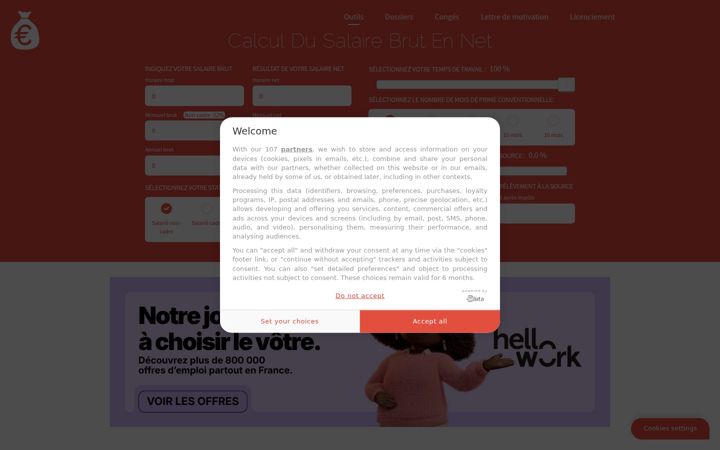Screenshot of salaire-brut-en-net.fr