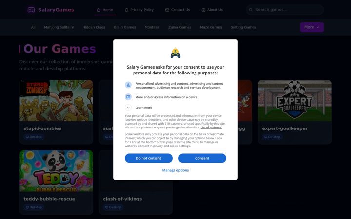 Screenshot of salarygames.com