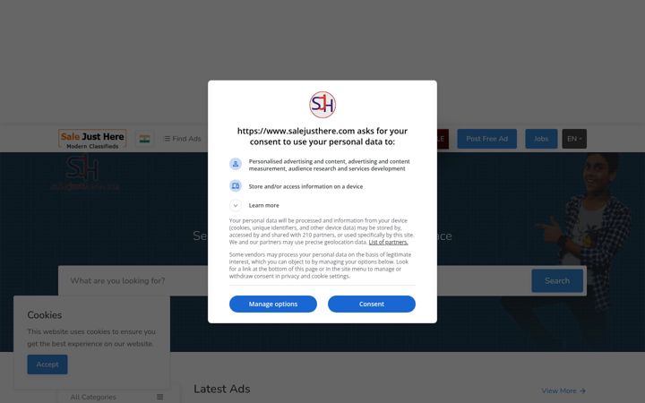 Screenshot of salejusthere.com