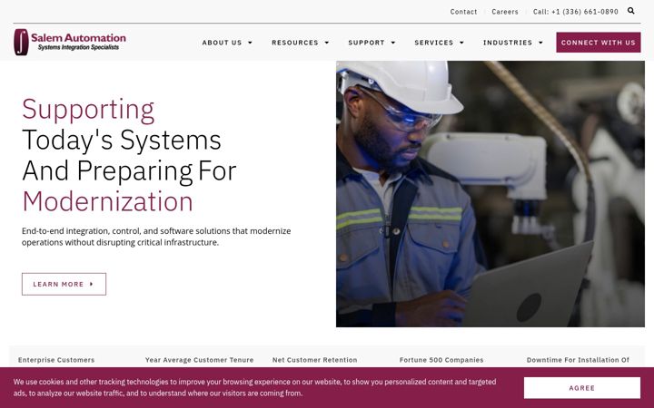 Screenshot von salemautomation.com