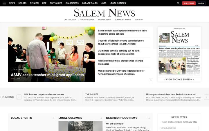 Zrzut ekranu salemnews.net