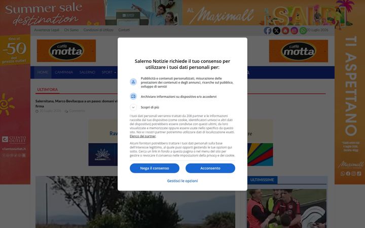 Screenshot of salernonotizie.it