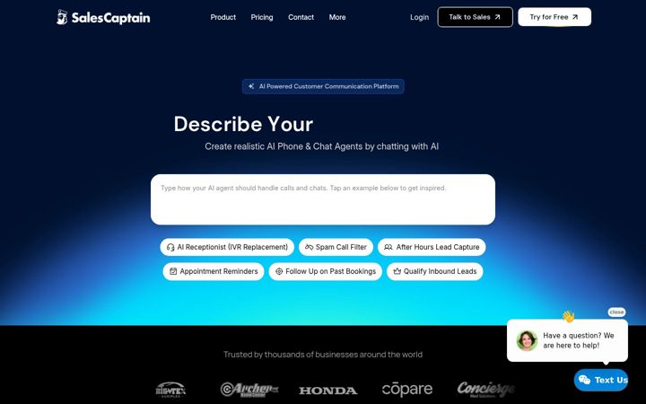 Screenshot of salescaptain.com