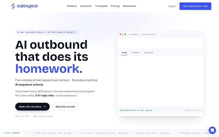 Screenshot of salesgear.io