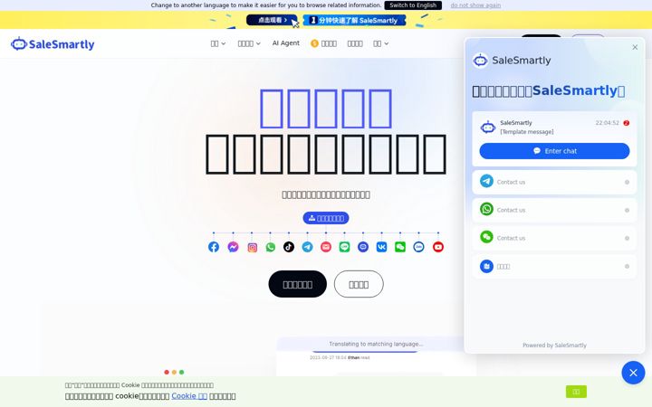 Captură de ecran a salesmartly.com