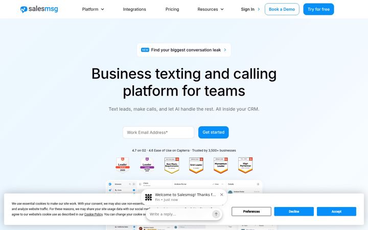 Zrzut ekranu salesmessage.com