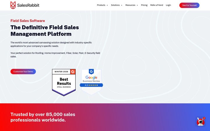 Screenshot of salesrabbit.com