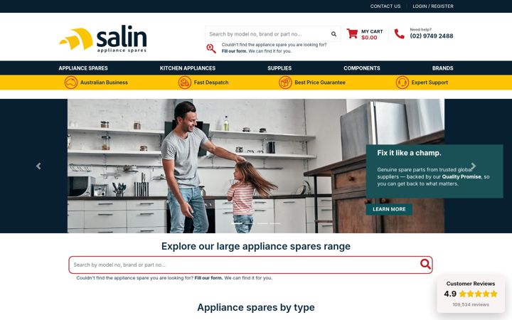 Screenshot stránky salinapp.com.au