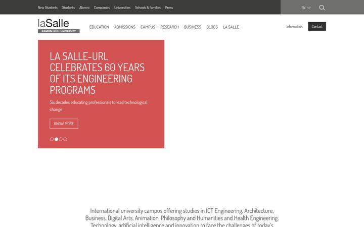 Screenshot of salleurl.edu