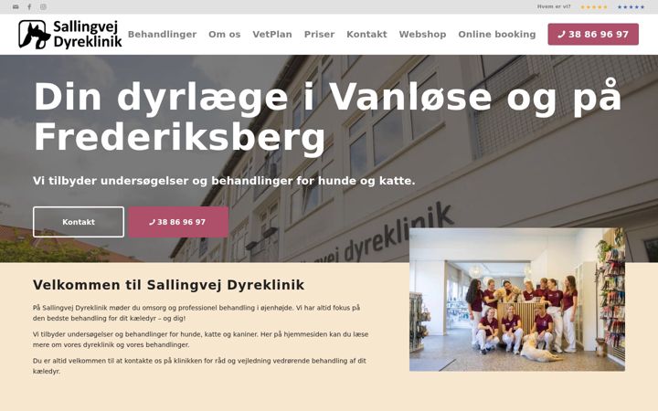 Skærmbillede af sallingvej-dyreklinik.dk