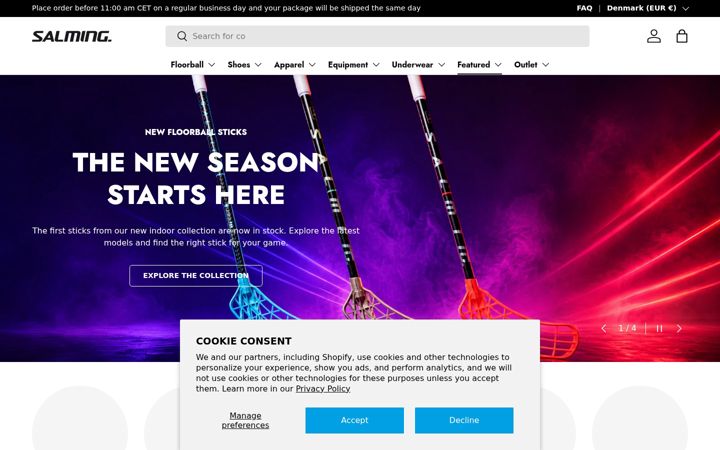 Zrzut ekranu salming.com