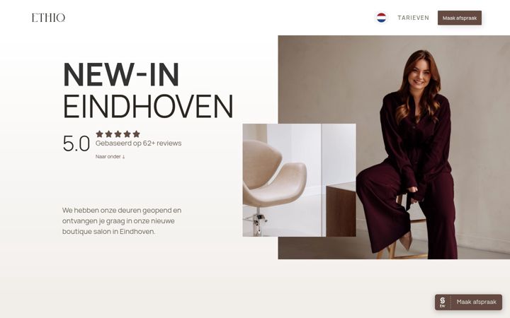 Kuvakaappaus sivustosta salon-ethiq.nl