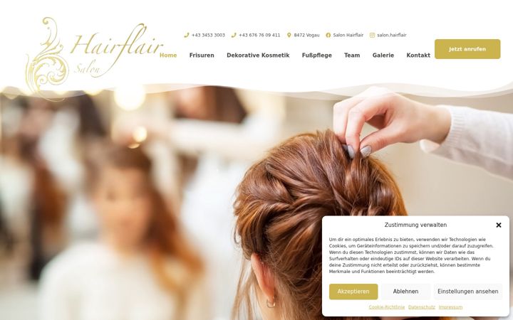Skjermbilde av salon-hairflair.at
