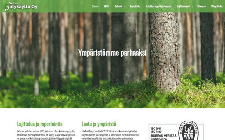 Ekrānuzņēmums no salonjatehuolto.fi