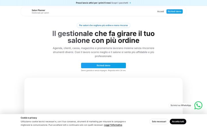 Captură de ecran a salonplanner.app