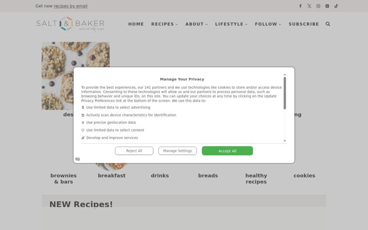 Screenshot of saltandbaker.com