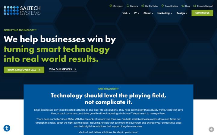 Captura de ecrã de saltechsystems.com