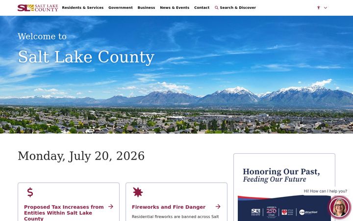 Screenshot of saltlakecounty.gov