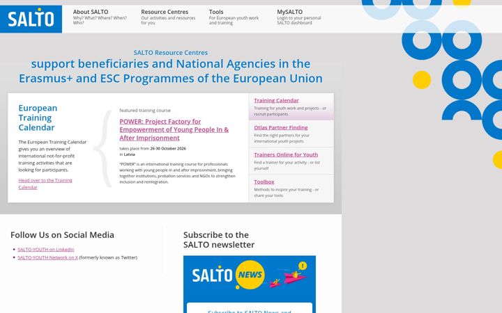Screenshot of salto-youth.net