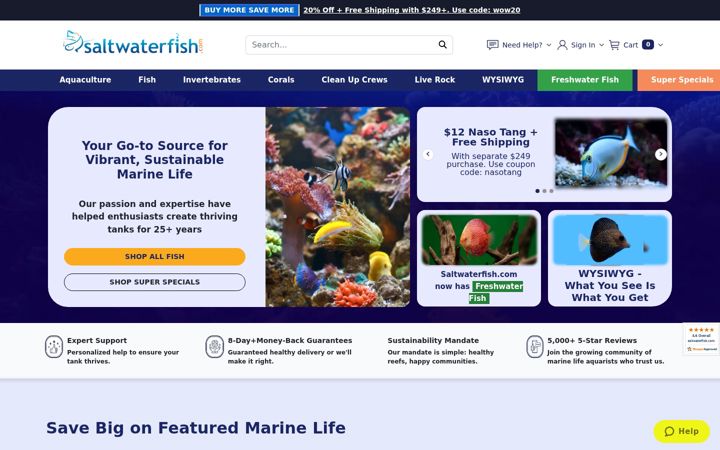 Screenshot of saltwaterfish.com