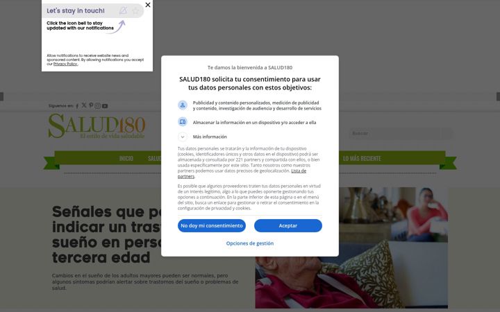 Screenshot of salud180.com