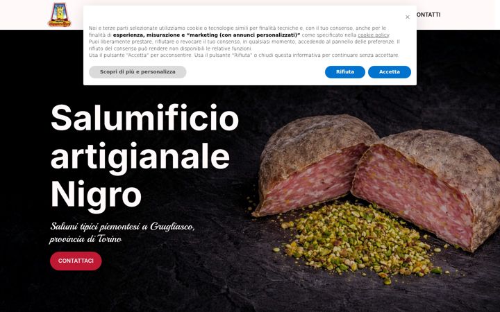 Skærmbillede af salumificionigro.it
