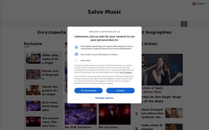 Screenshot of salvemusic.com.ua