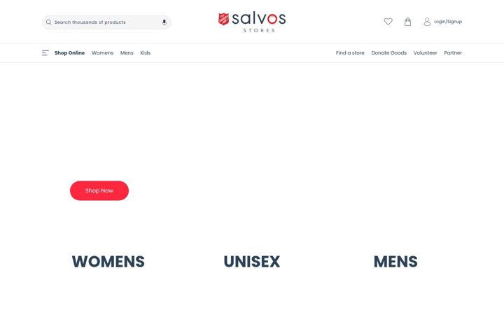 Screenshot stránky salvosstores.com.au