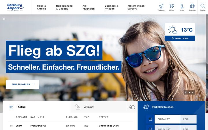 Screenshot of salzburg-airport.com