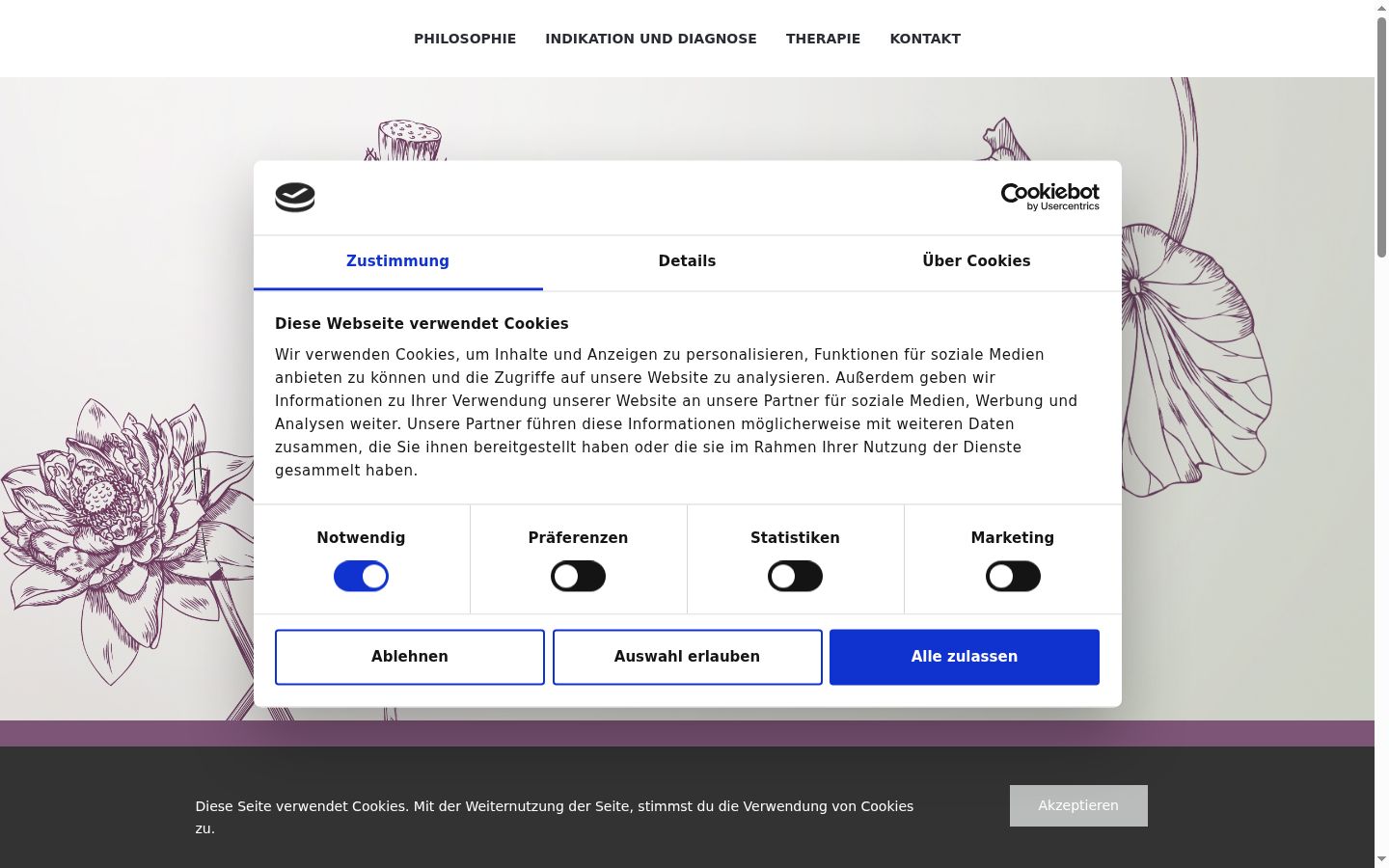 Screenshot van de toestemmingsbanner zoals getoond vóór enige interactie