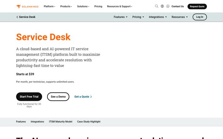 Screenshot του samanage.com